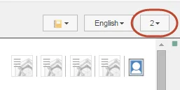 The versions drop-down menu