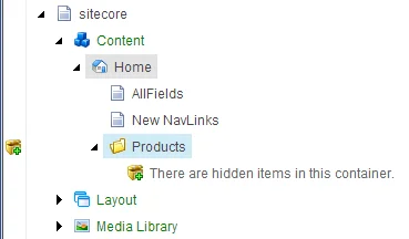 The Item Buckets icon in the Content Editor The Item Buckets icon in the Content Editor