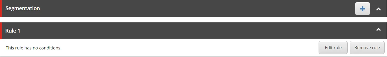A new rule in the Segmentation section on the Segment page, showing the Edit rule button.