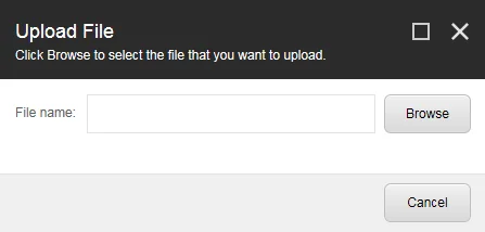 The Upload File dialog box