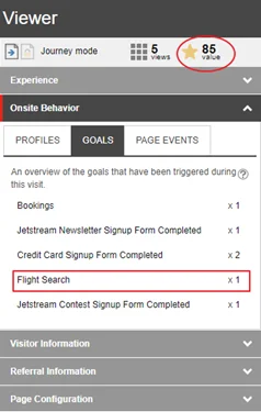 The Viewer panel with multiple goals The Viewer panel with multiple goals