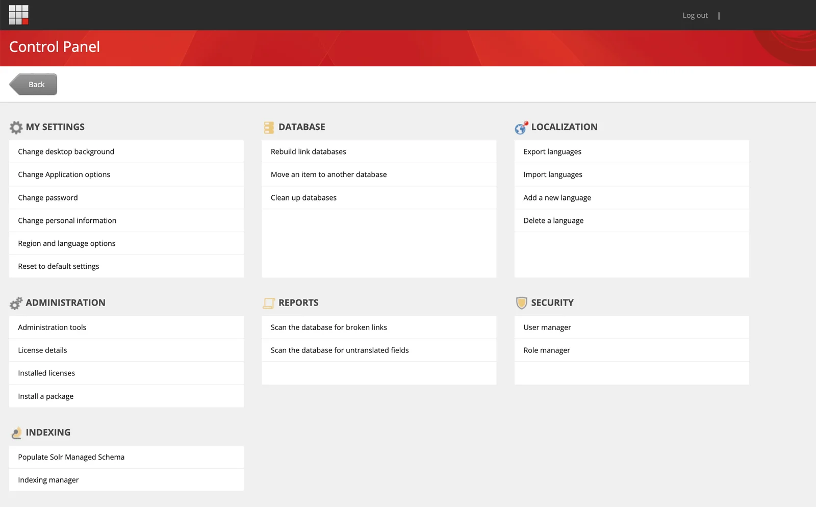 The Control Panel