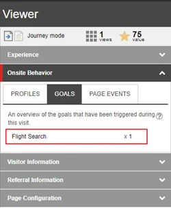 The Viewer panel show the Flight Search goal The Viewer panel show the Flight Search goal