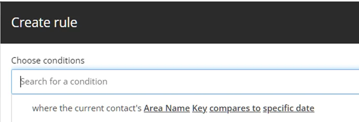 A screenshot of the Sitecore Rule Set Editor.
