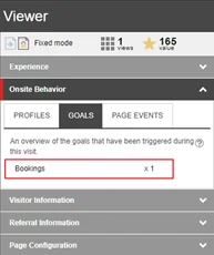 The Viewer panel with the Booking goal The Viewer panel with the Booking goal