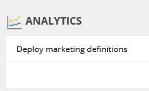 The Analytics section The Analytics section