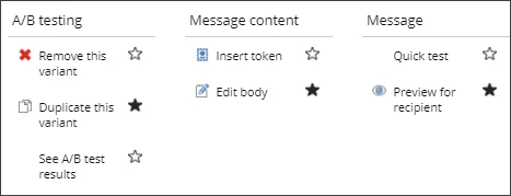Message actions.
