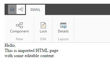 Email tab showing the Layout section. Email tab showing the Layout section.