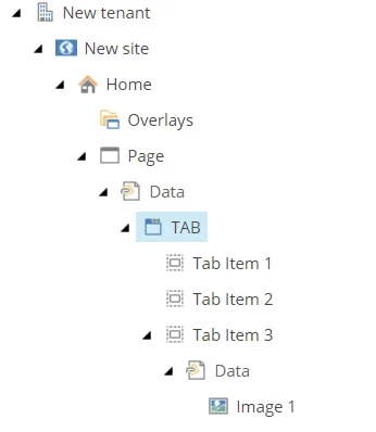 Tabs item in the content tree. Tabs item in the content tree.