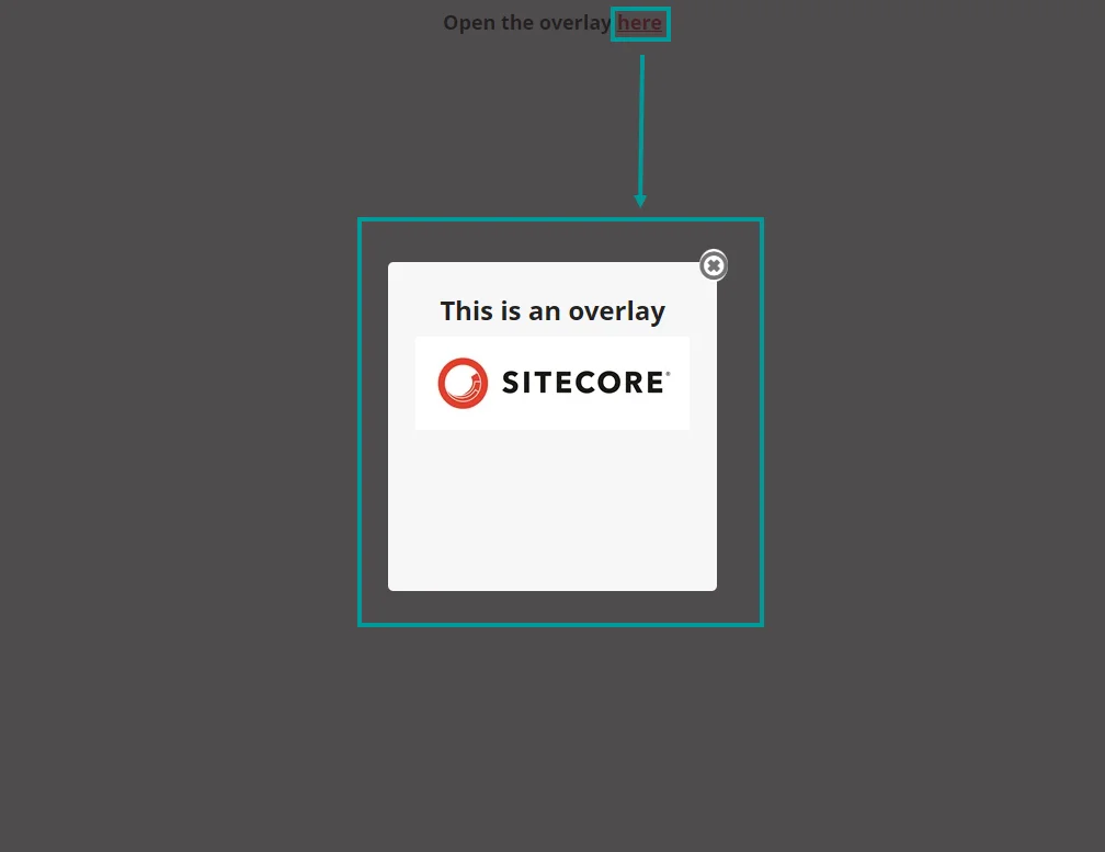 Example of what happens when you click an overlay link