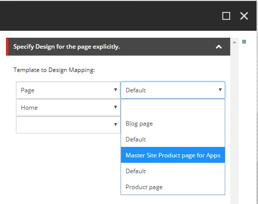 Specify a page design.