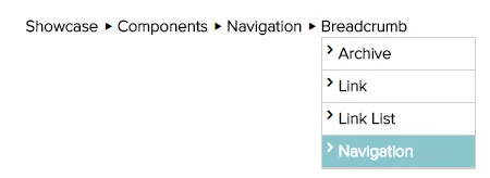 Breadcrumb navigation