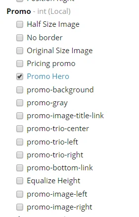 Select the Promo Hero style Select the Promo Hero style