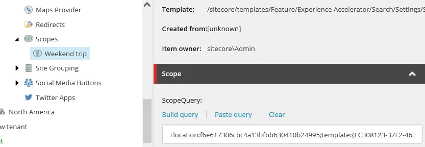 Scope query example Scope query example