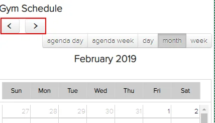 Add arrows to the calendar Add arrows to the calendar